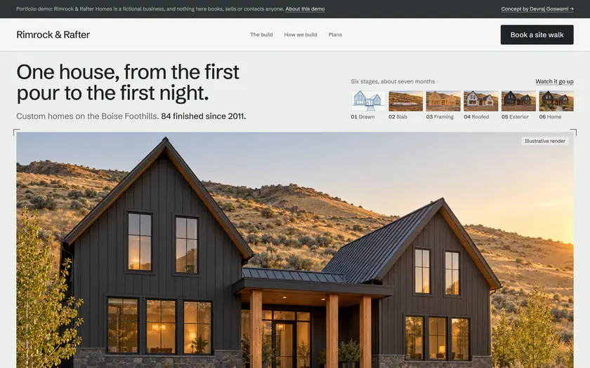 Rimrock & Rafter's home page: One house, from the first pour to the first night.